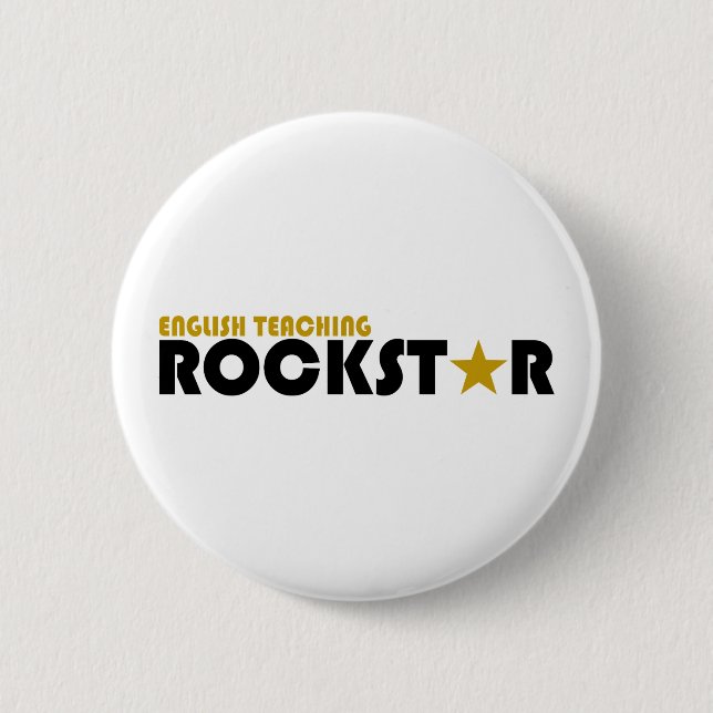 English Teaching Rockstar 2 Inch Round Button (Front)