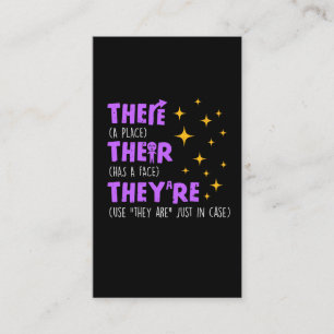 English Teaching School Grammar Teacher Business Card