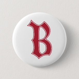 English text Gothic Monogram letter B 2 Inch Round Button