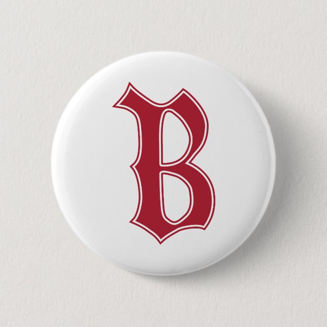 English text Gothic Monogram letter B 2 Inch Round Button (Front)
