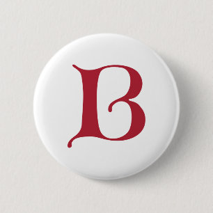 English text Gothic Monogram letter B 2 Inch Round Button