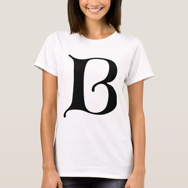 English text Gothic Monogram letter B T-Shirt (Front)