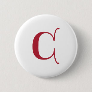 English text Gothic Monogram letter C 2 Inch Round Button