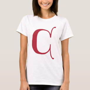 English text Gothic Monogram letter C T-Shirt