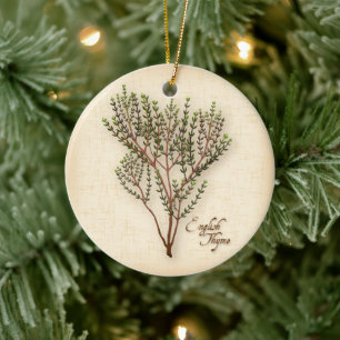 English Thyme Herb Ceramic Ornament