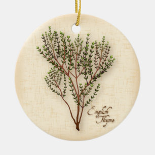English Thyme Herb Ceramic Ornament
