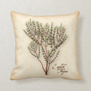 English Thyme Herb Throw Pillow