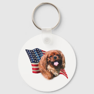 English Toy Spaniel Flag Keychain