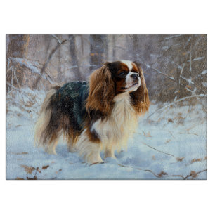 English Toy Spaniel Let It Snow Christmas  Cutting Board