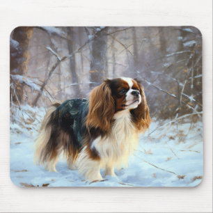 English Toy Spaniel Let It Snow Christmas Mouse Pad