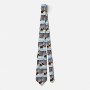 English Toy Spaniel Let It Snow Christmas  Tie
