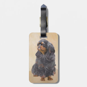 English Toy Spaniel Painting Original Animal Art Luggage Tag