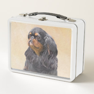 English Toy Spaniel Painting Original Animal Art Metal Lunch Box