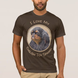 English Toy Spaniel Painting Original Animal Art T-Shirt