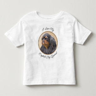 English Toy Spaniel Painting Original Animal Art Toddler T-shirt
