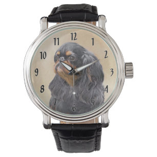 English Toy Spaniel Painting Original Animal Art Watch