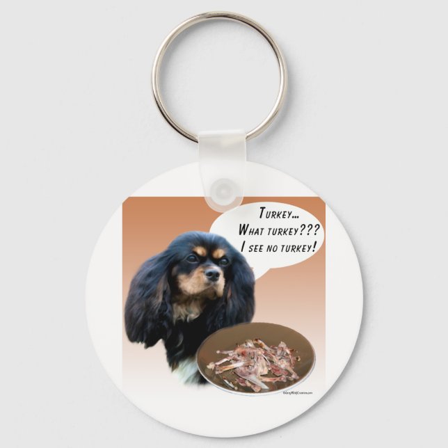 English Toy Spaniel Turkey Keychain (Front)