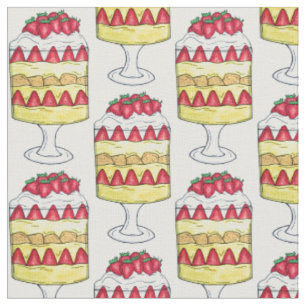 English Trifle Fruit Custard Dessert British Food Fabric