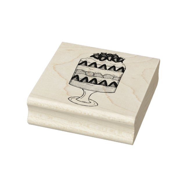 English Trifle Fruit Custard Dessert British Food Rubber Stamp (Stamp)