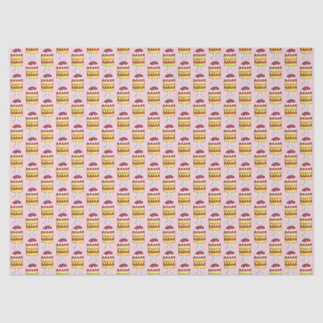 English Trifle Fruit Custard Dessert British Food Tissue Paper (Front)