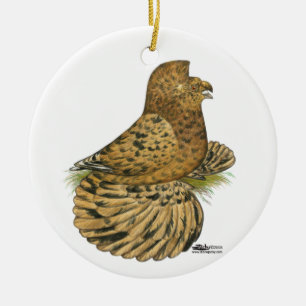 English Trumpeter Almond Ceramic Ornament