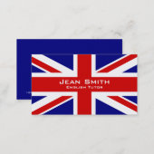English Tutor / English Teacher With UK Flag Business Card (Front/Back)