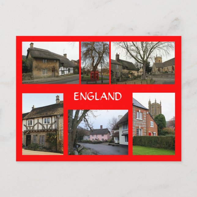 English Village Scenes Postcard (Front)