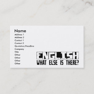 English What Else Is There? Business Card