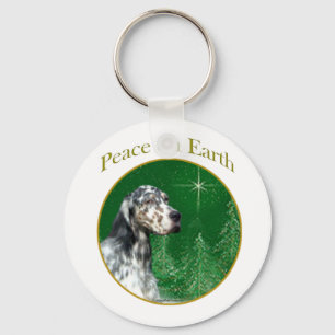 EnglishSetterPeace2 Keychain