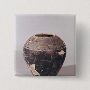 Engobe vase decorated with undulating lines 2 inch square button