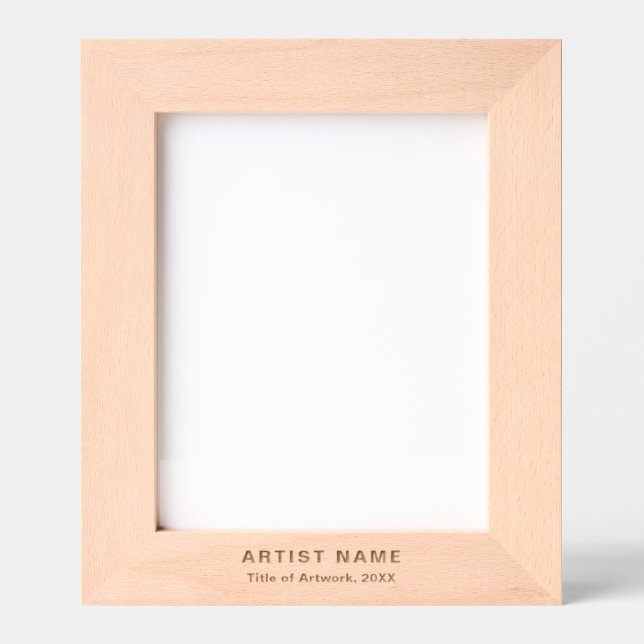 Engraved Artist Name Artwork Wood Etched Frames (Front)