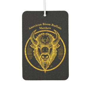 Engraved Bison Buffalo Head in Circular Design Air Freshener