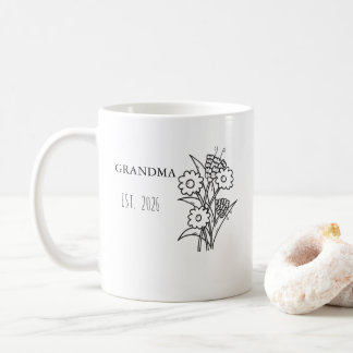 Engraved Coffee Mug Birth Flower Mug,Personalized
