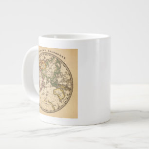 Engraved Eastern Hemisphere Map Large Coffee Mug