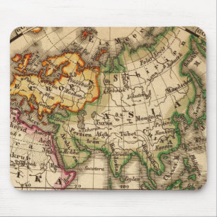 Engraved Eastern Hemisphere Map Mouse Pad