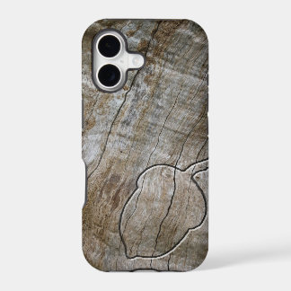 Engraved effect acorn on wood
