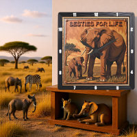 Engraved Elephant Sunset Savannah