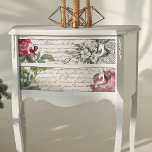 Engraved Floral French Script Ephemera Decoupage Tissue Paper<br><div class="desc">Lovely vintage roses and mixed bouquet on aged parchment with ornate engraved floral swirls and French handwriting.</div>