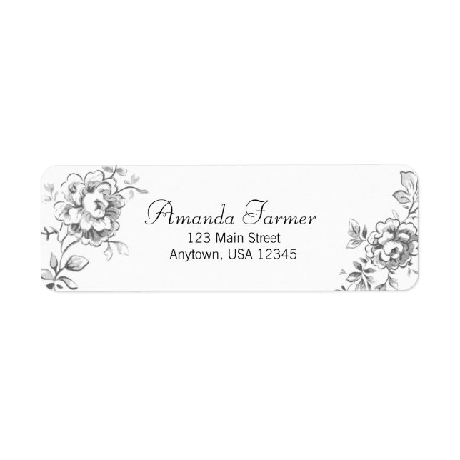 Engraved Floral Toile w/Windmill & Boats-Grey (Front)