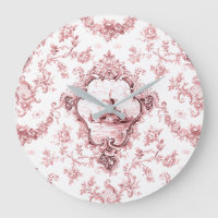 Engraved Floral Toile w/Windmill & Boats-Pink