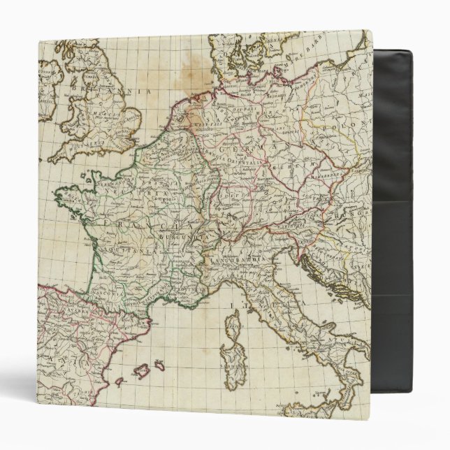 Engraved Map of Europe Binder (Front/Inside)