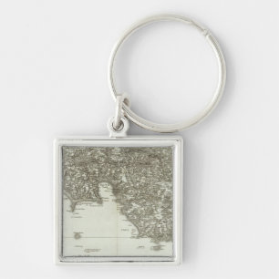 Engraved map of France 2 Keychain