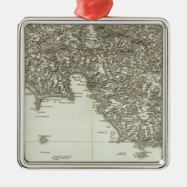 Engraved map of France 2 Metal Ornament (Front)