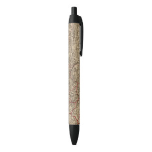 Engraved map of France Black Ink Pen