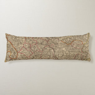 Engraved map of France Body Pillow