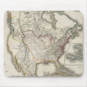 Engraved Map of North America Mouse Pad