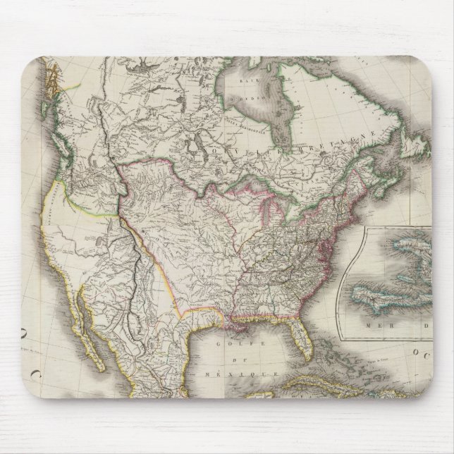 Engraved Map of North America Mouse Pad (Front)