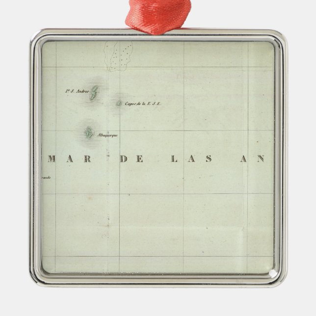 Engraved Map of Panama Metal Ornament (Front)