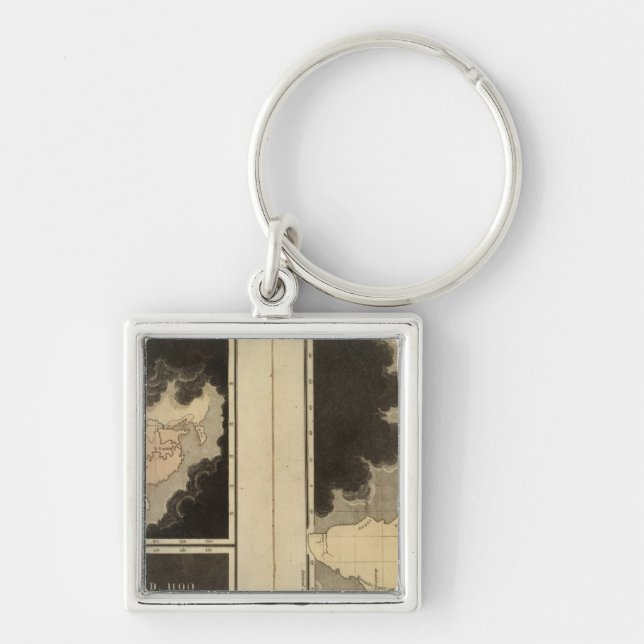 engraved maps of the world keychain (Front)