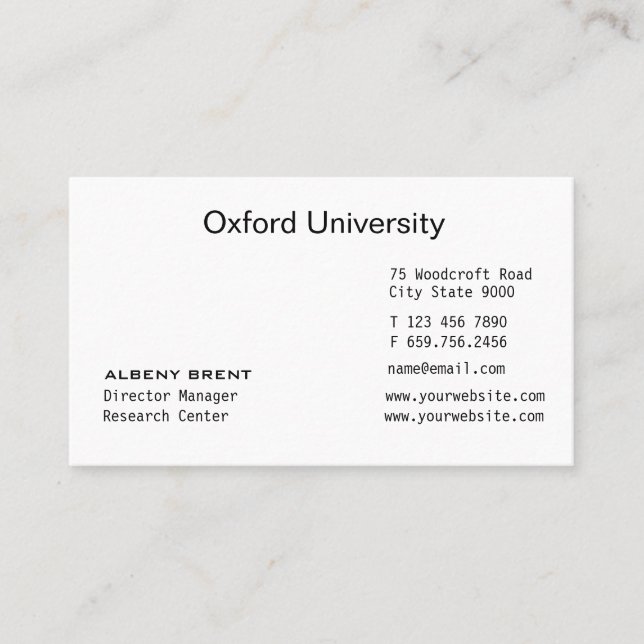 Engraved Minimalist New Business Card (Front)
